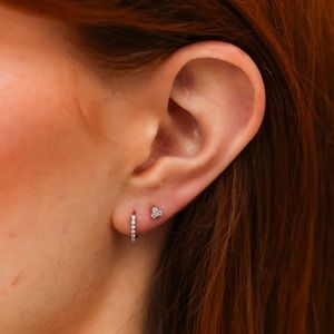 ✨ Dana Rebecca Designs White Gold Diamond Mini Huggies! ✨